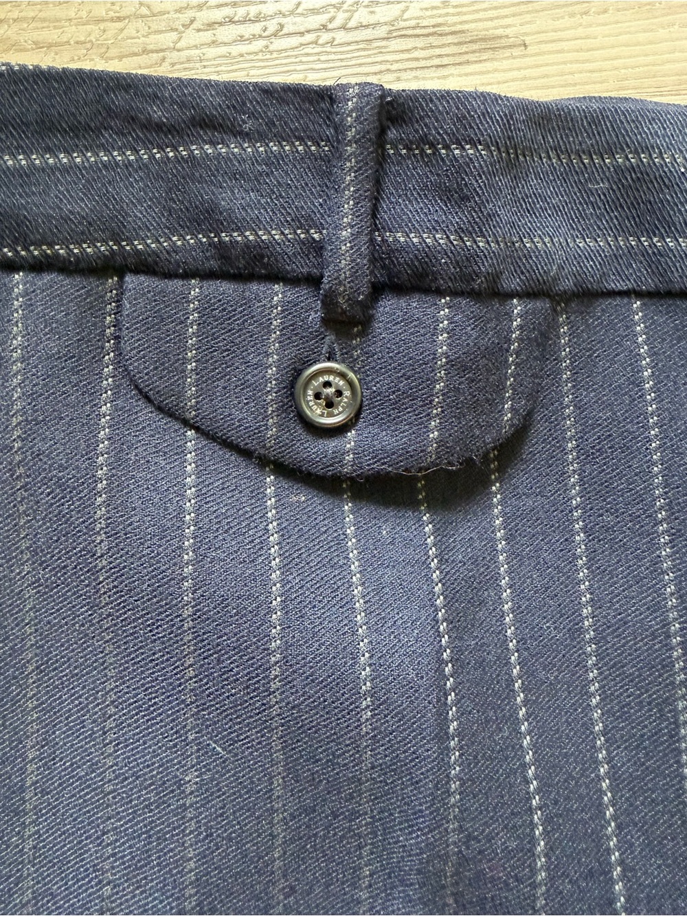 Lauren Ralph Lauren Women’s Navy Wool Pinstriped Trouser Pants Size 16W - Picture 3 of 15